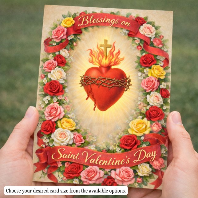 Sacred Heart of Jesus Valentines Prayer Roses Visitenkarte (Von Creator hochgeladen)