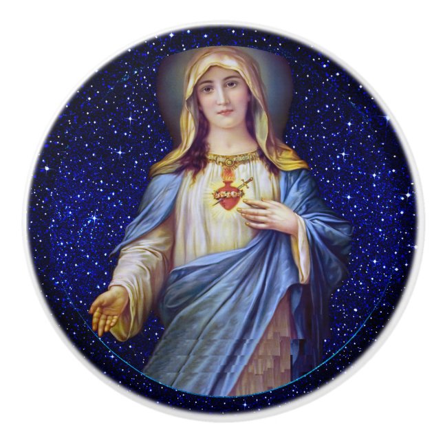 Sacred Heart of Mary Keramik Knob Keramikknauf (Vorderseite)