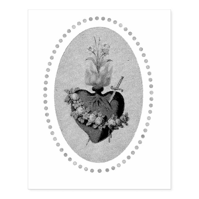 Sacred Heart of Mary Rubber Briefmarke Gummistempel (Prägung)