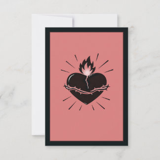 Sacred Heart Reimagined – Minimal Symbolic Art Dankeskarte