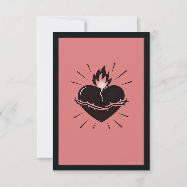 Sacred Heart Reimagined – Minimal Symbolic Art  Dankeskarte (Vorderseite)