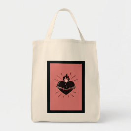 Sacred Heart Reimagined – Minimal Symbolic Art Tragetasche