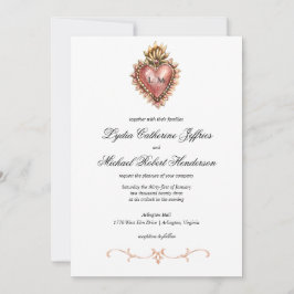 Sacred Heart Wappen | Monogramm-Hochzeit Einladung
