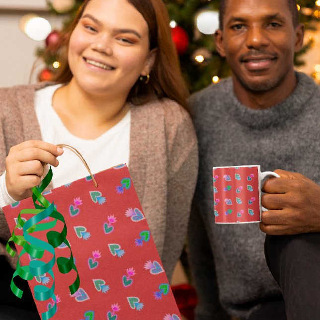 Sacred Hearts Catholic Folk Art Red Kleine Geschenktüte (Von Creator hochgeladen)