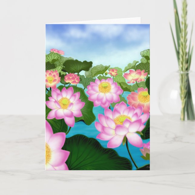 Sacred Lotus Blume Karte (Vorderseite)
