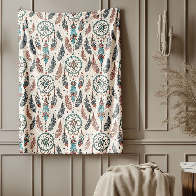 Sacred Native Textile Timeless Tribal Dreamcatcher Fleecedecke (Sacred Native Textile Timeless Tribal dreamcatcher Fleece Blanket)