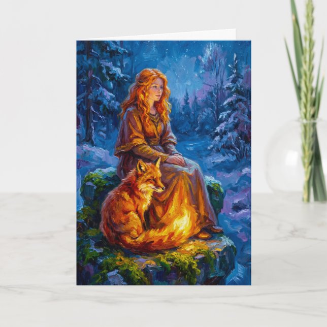 Sacred Nature: Celtic Goddess Brigid Art on Canvas Karte (Vorderseite)