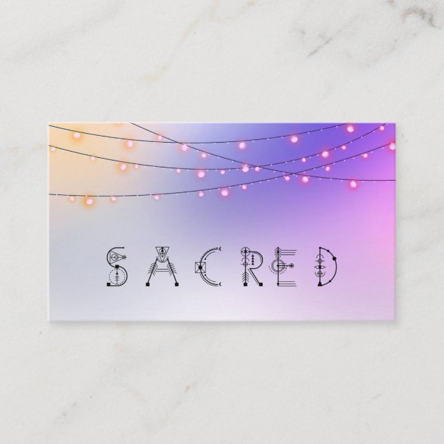 *~* SACRED Pastel String Lights Psychische Reiki Visitenkarte (Vorderseite)