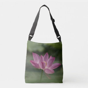 Sacred Pink Lotus Blossom - Serene Zen Art Tragetaschen Mit Langen Trägern