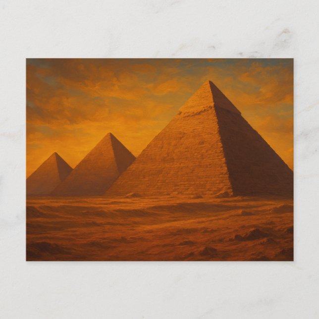 Sacred Pyramids Golden Hour Ägyptische Postkarte (Vorderseite)