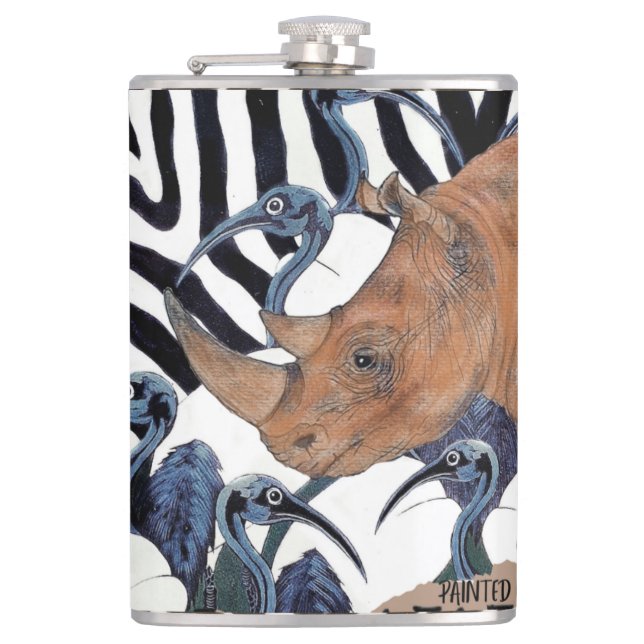 Sacred Rhino Flachmann (Vorderseite)