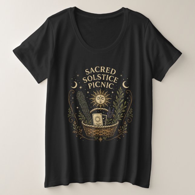 Sacred Solstice Picnic Litha  Große Größe T-Shirt (Design vorne)