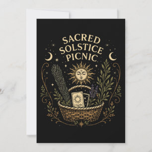 Sacred Solstice Picnic Litha Postcard Einladung