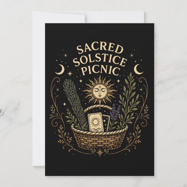 Sacred Solstice Picnic Litha Postcard Einladung (Vorderseite)