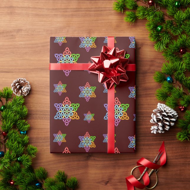 Sacred Star - Star of Life, 2/3D-CF. Geschenkpapier (Feiertagsgeschenk)