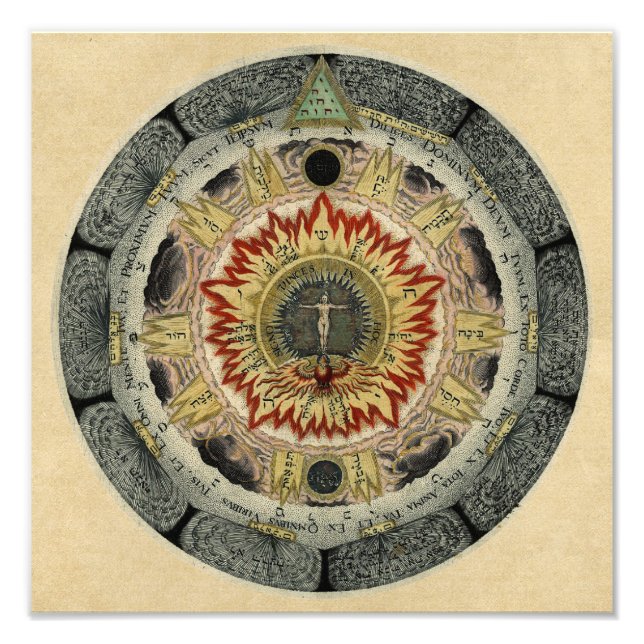 Sacred Tetragrammaton Mandala Fotodruck (Vorne)
