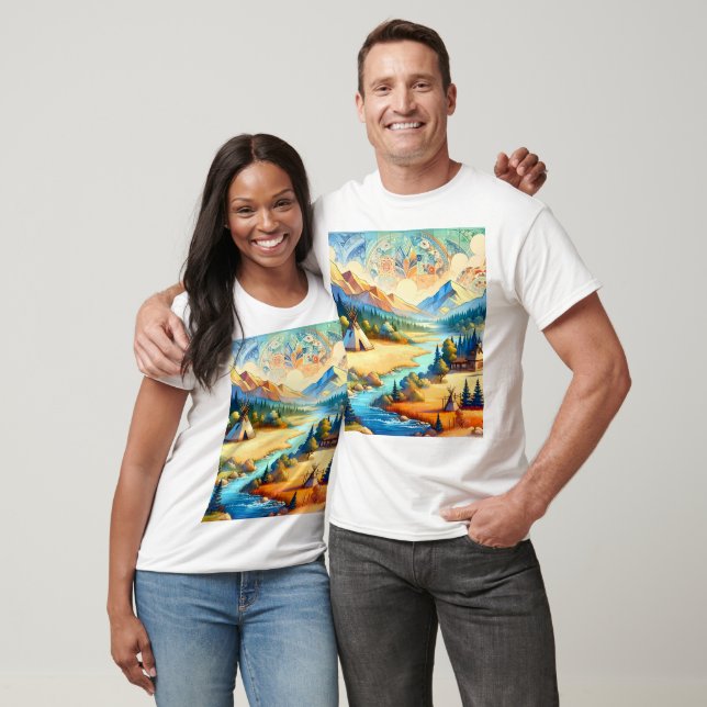 Sacred Valley Symbolic Expression Design T-Shirt (Unisex)