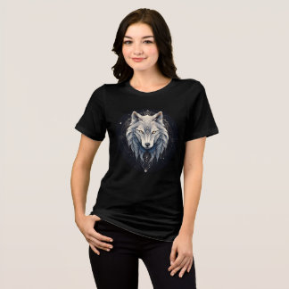 Sacred White Wolf Geometric Art Tri-Blend Shirt