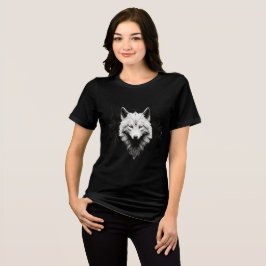 Sacred White Wolf – Geometric Spirit Design Tri-Blend Shirt