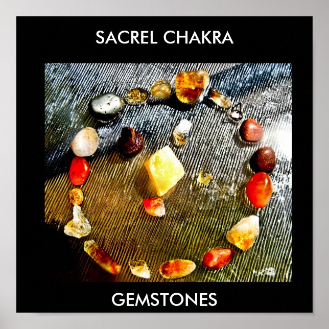 SACREL CHAKRA, POSTER GEMSTONES (Devant)