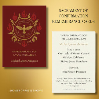 Sacrement Saint-Esprit Confirmation Carte Sainte —