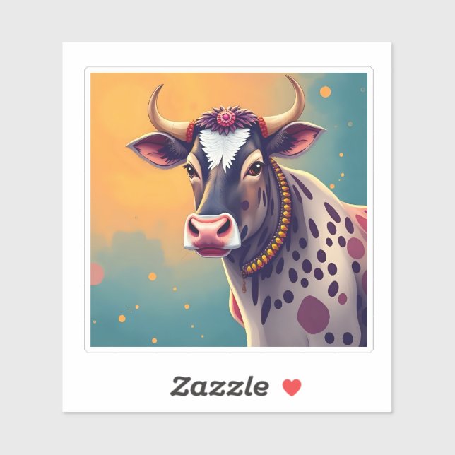 Sacro Cow Diwali Art Aufkleber (Blatt)