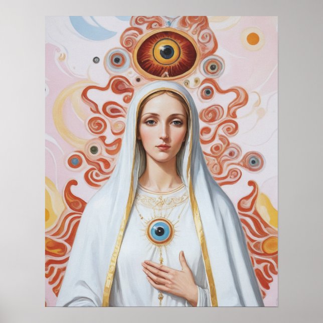 Sacro Evil Eye Schutz Mary Poster (Vorne)