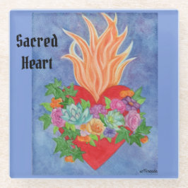 Sacro Heart Glass Untersetzer Kunstvoll rosa Kunst