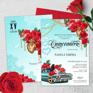 Sacro Heart Quinceanera Lowrider Chola Chicana Einladung
