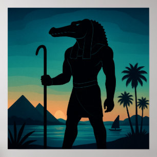 Sacro Sobek Nile Guardian Pyramids Poster