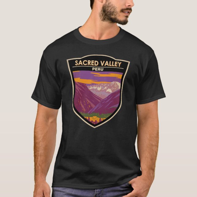 Sacro Valley Peru Reisen Kunst Vintag T-Shirt (Vorderseite)