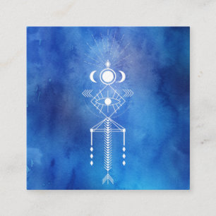 *~* Sacro Wasserfarbe Shaman Uralaztec Tribal Quadratische Visitenkarte