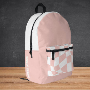Sacs à dos d'école de nom personnalisé - À damiers