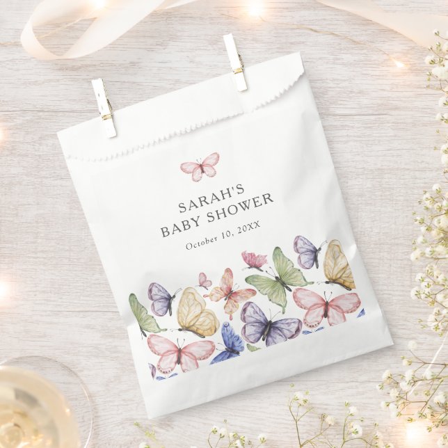 Sacs Baby shower papillon Favoriser (Coupé)