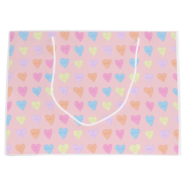 Sacs cadeau de coeurs de conversation (Devant)