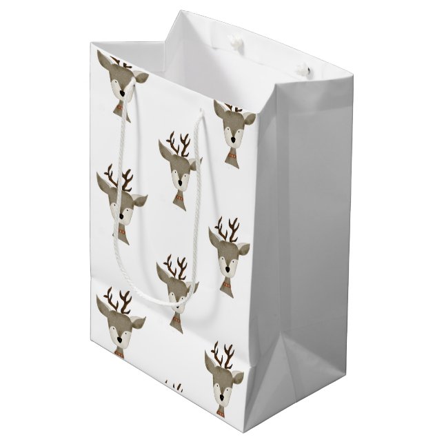 Sacs Cadeaux | Aquarelle | Antique Motif Reindeer (Devant Angle)