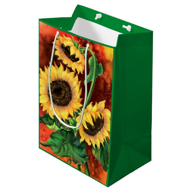 Sacs Cadeaux Beaux Tournesols (Devant Angle)