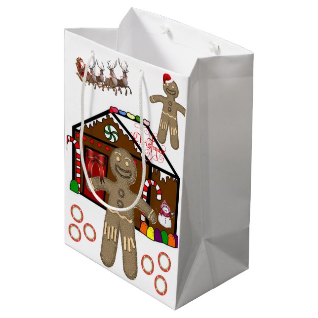 Sacs cadeaux de Noël Homme en pain d'épice (Dos Angle)