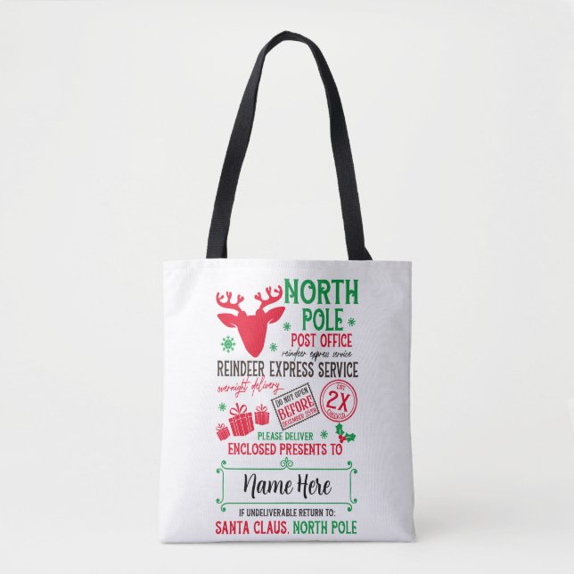 Sacs cadeaux de Noël Père Noël personnalisés (Devant)