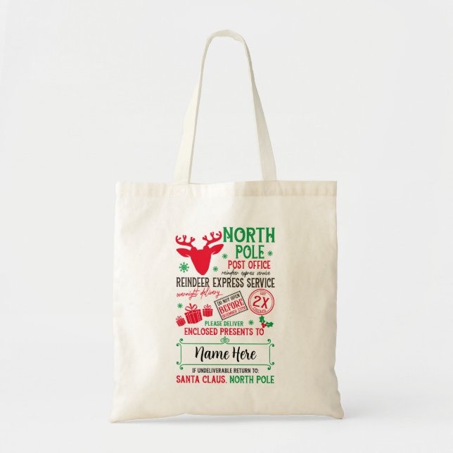 Sacs cadeaux de Noël Père Noël personnalisés (Devant)
