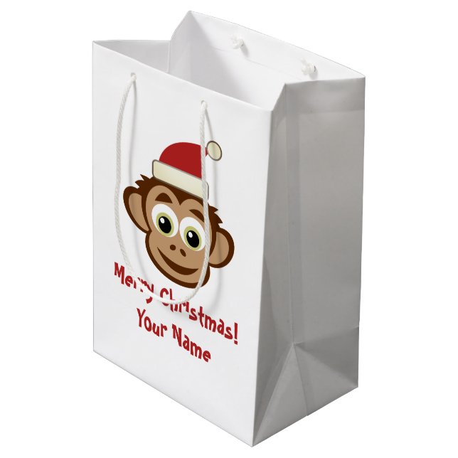Sacs cadeaux de Noël pour singe du Père Noël (Dos Angle)