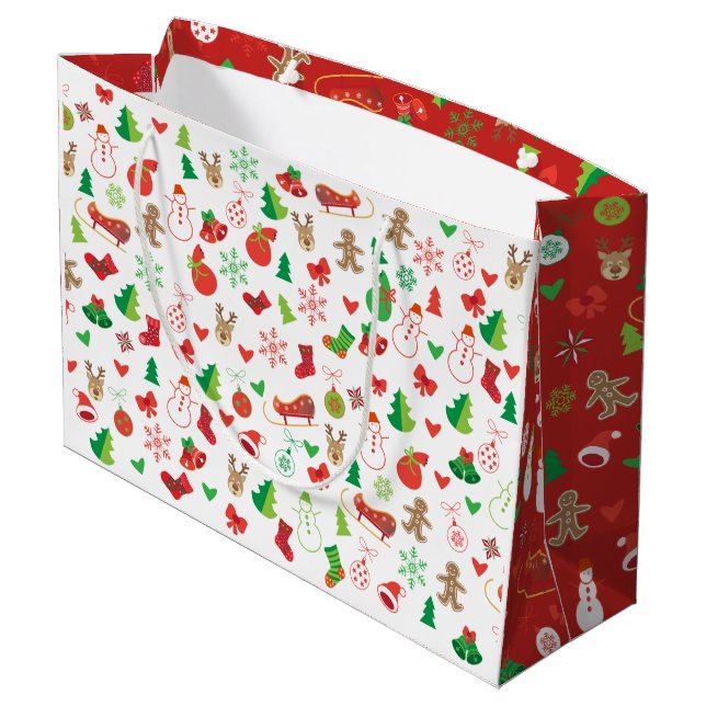 Sacs cadeaux de Noël Symboles de Noël XMAS (Dos Angle)
