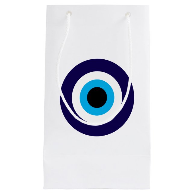 Sacs cadeaux Evil Eye avec le symbole bleu de chan (Devant)