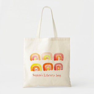 Sacs de bibliothèque adorables oranges arc-en-cie