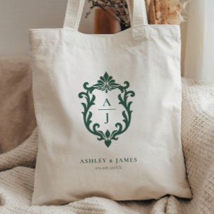 Sacs de bienvenue de mariage à armoiries ornementa