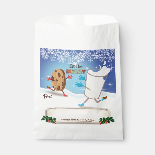 Sacs de boulangerie cookies de Noël lait personnal (Devant)