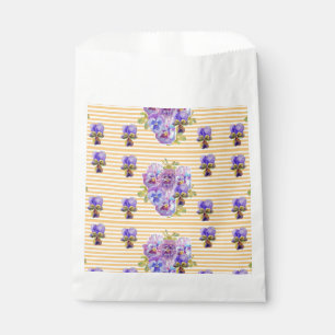 Sacs de cadeaux de fête floraux art Pansy jaune
