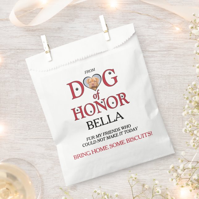 Sacs de faveur cœur rouge pour chien d'honneur (Coupé)