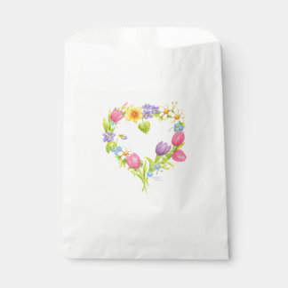 Sacs de Faveur de Couronne de Coeur Floral Aquarel