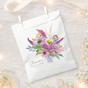 Sacs de Faveur de Mariage Bohème Floral Aquarelle 